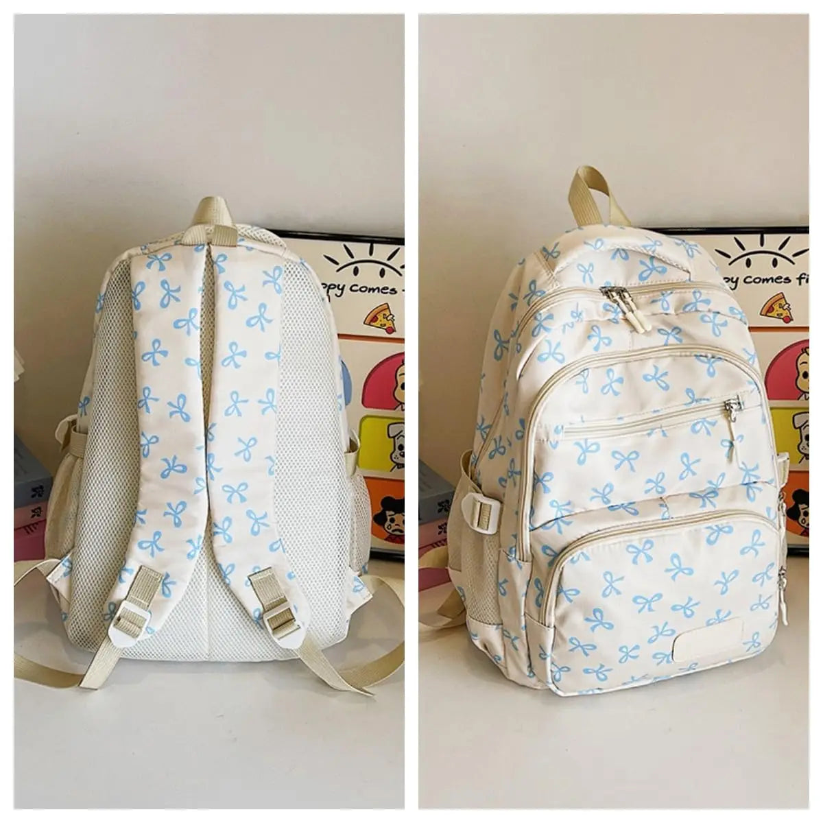 Backpack for Girl Cute Backpack Bow Full Travel Bags Lightweight Backpack Class Bags for Girl High School Students School Bag