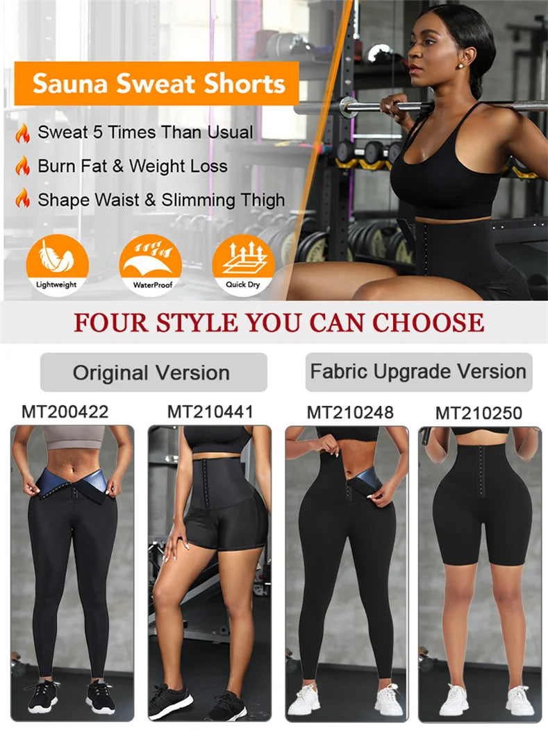 Sweat Sauna Pants Body Weight Loss Slimming Pants Waist Trainer Shapewear Tummy Hot Sweat Leggings Fitness Workout Pants