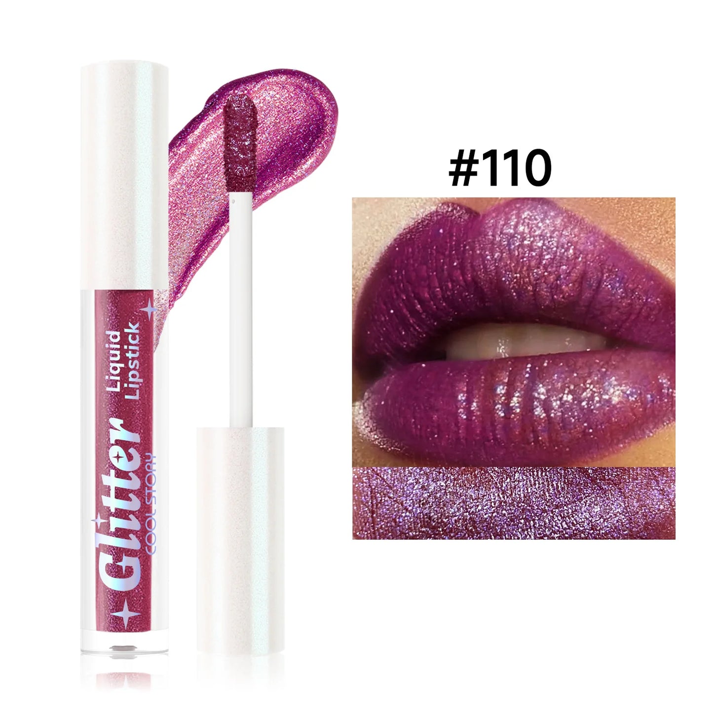 1PC Sexy Color Glitter Lipstick Flash Lasting Easy Color Diamond Lip Tint Shiny Metallic Lip Makeup Gifts for Women Cosmetics