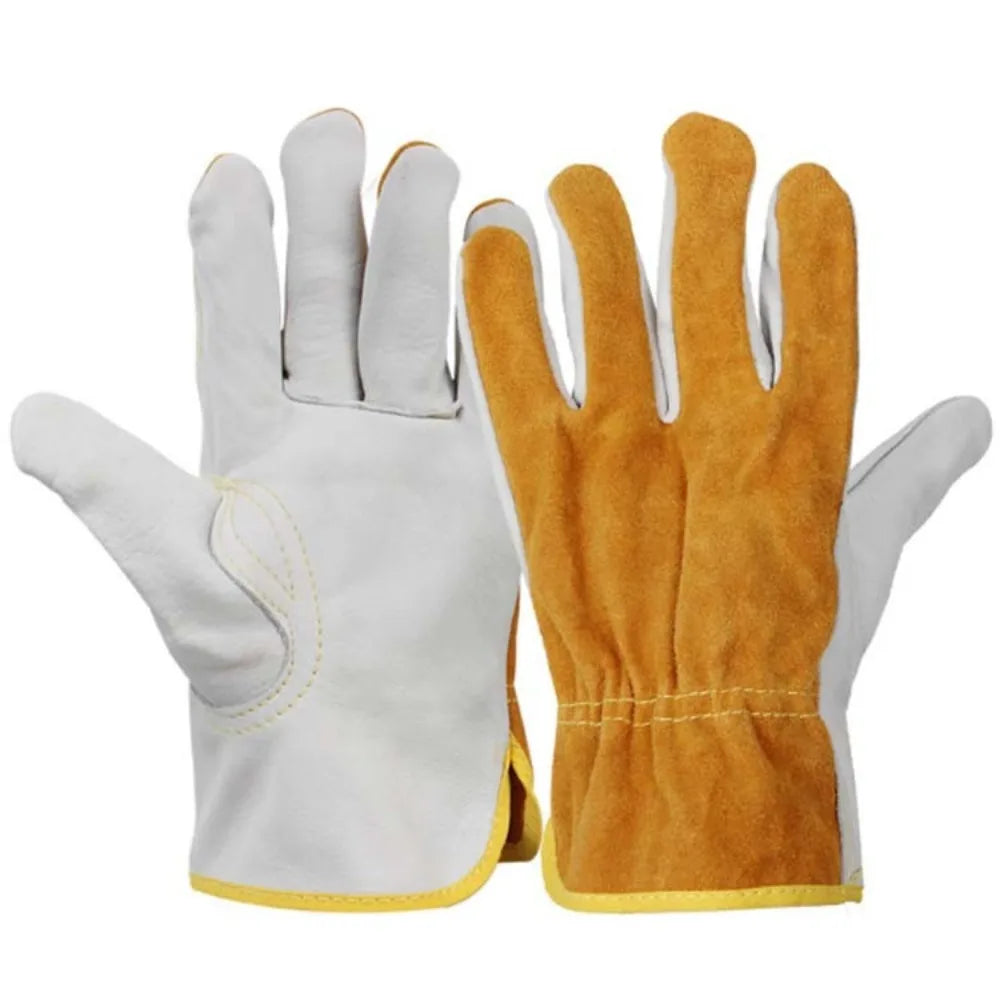 1 Pair Security Protection Welding Gloves Safety Labor Protection Leather Work Gloves Soft Leather Heat Resistant