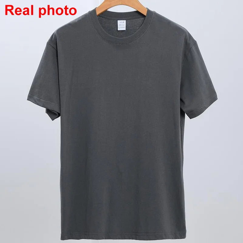 180gsm 100% Cotton T Shirt Men Custom Your Design Text  Tops Tee Men Print Your Brand Team DropShipping Cheap wholesale