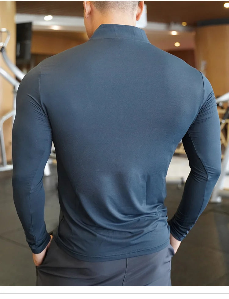 Autumn winter Compression Long Sleeve Men Running Fitness T shirt elastic Quick Dry comfort Sports Bodybuilding Training Shirts