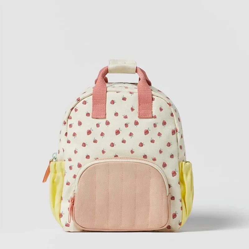 Custom Embroidery Name Strawbreey Girls School Backpack Kindergarten Schoolbag Lunch Tote Bag Purse Teens Girls Boys Kids Bags