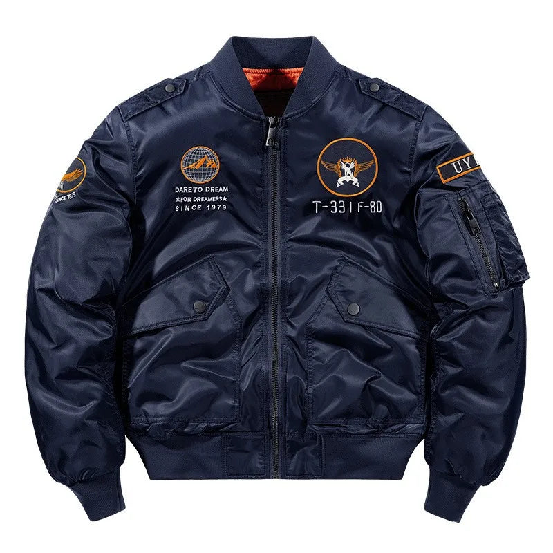 Men's winter jacket 2025 model  Thick and warm coat Men's flight jacket  Thick and warm padded coat - With a stand-up collar