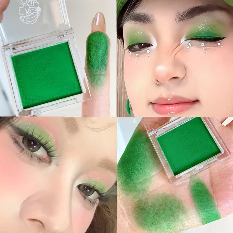 Green Mango Yellow Eyeshadow Matte High Pigment Eyeshadow Makeup Palette Soft Brightening Face Matte Velvet Eye Shadow Powder