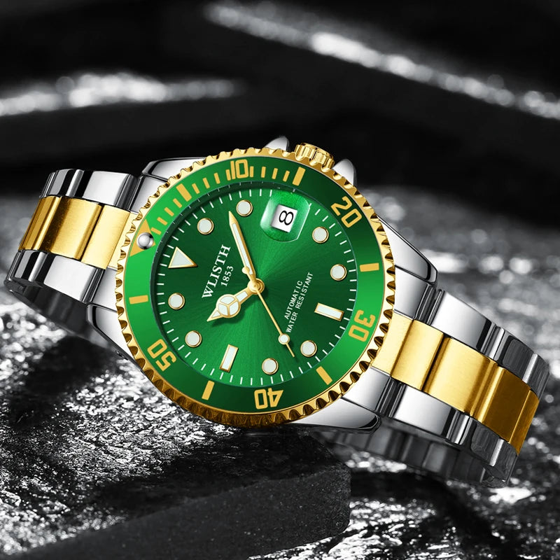 Automatic Mechanical Watch for Men Simple Business Stainless Steel Luminous Luxury Sports Mechanical Watch Man reloj hombre