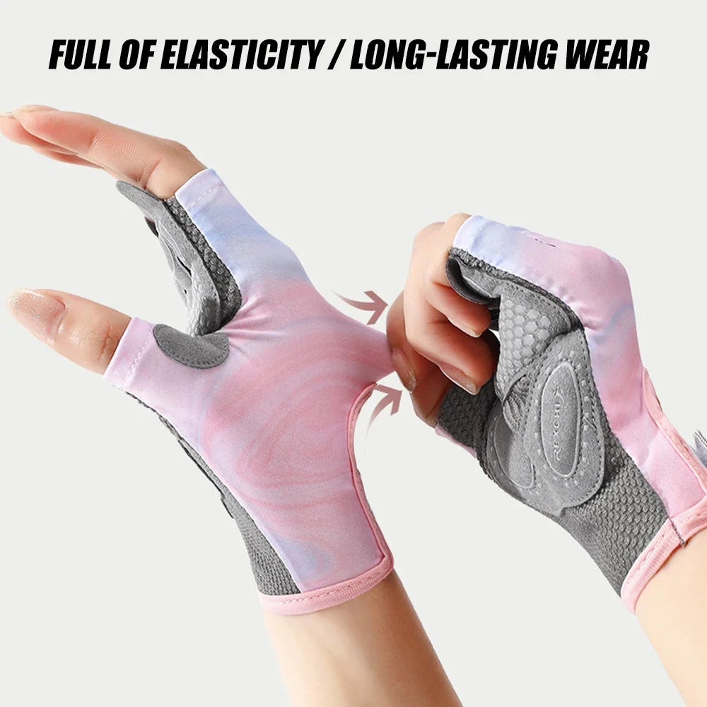 1 Pair Gym Body Building Training Fitness Gloves Sports Weight Lifting Exercise Slip-Resistant Gloves for Women Men Yoga Gloves