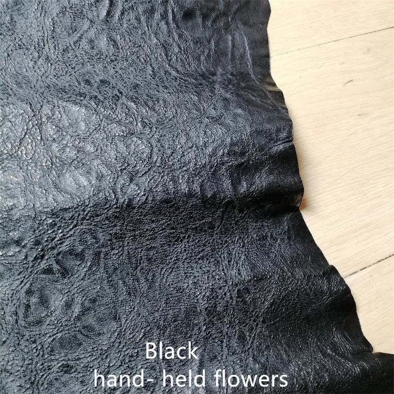 0.7/0.9mm Black Vegetable-Tanned Sheepskin. Top-Grain Leather. Genuine Leather Fabric. DIY Hand For Shoes.Bag. A Whole Sheepskin