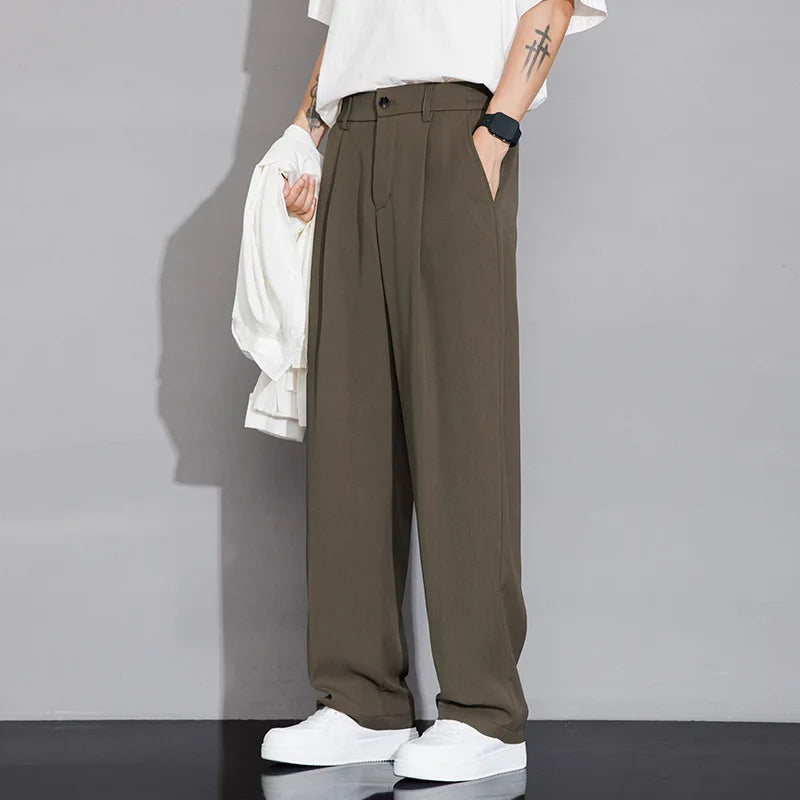 New Outdoor Pants Loose Straight Leg Pants Casual Pants Spring And Summer Ice Silk Pants Work Clothes Sports Men's Sports Pants