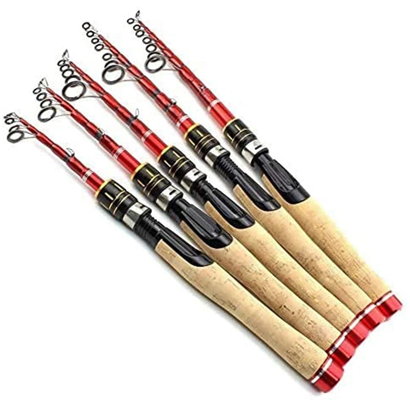 High Quality,1.6m-2.7m,Fishing Rod,100% Carbon Fiber,Spinning Fishing Rod,Short PortableTravel ,Telescopic Rod, Super Hard