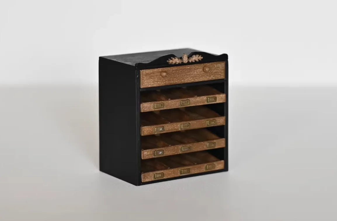 French Storage Furniture Set  StowCraft Realistic 9-Grid Cabinet Folding Garden Table Storage Display Unit 1/6 Dollhouse Diorama