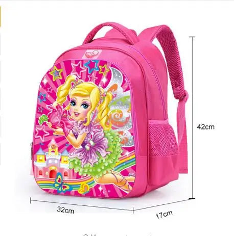 16 inch Girls School Bags Princess Cartoon Schoolbags Pink Backpack kids Cartoon Primary Bookbag Kids Mochila Infantil