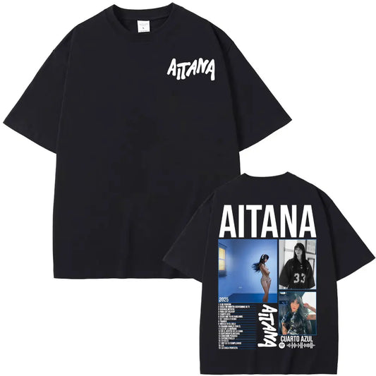 Singer Aitana Cuarto Azul Tour Graphic T Shirts Men Women Fashion Aesthetic Short Sleeve T-shirt Cotton Casual Oversized T Shirt