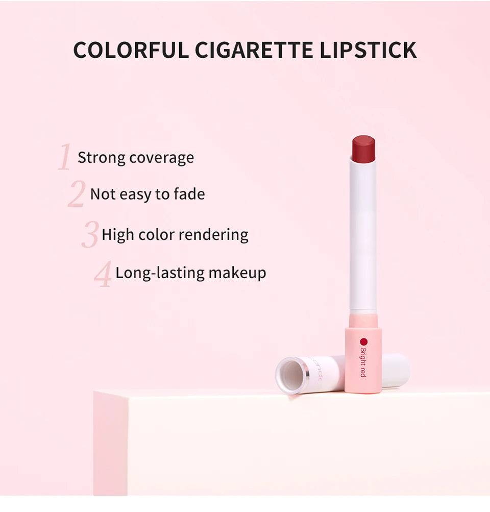 4PCS/Set Matte Long Lasting Waterproof Creative Cigarette Lipstick Set Matt Lip Stick Tube Nude Red Velvet Lip Tint Makeup