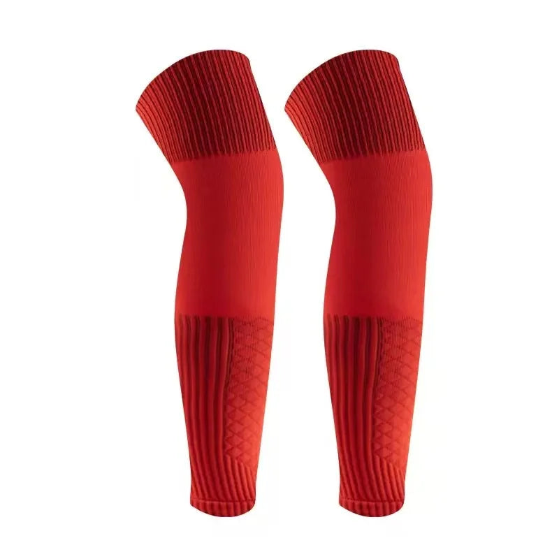 Football protective socks over knees, men's basketball pressure leg covers, knitted breathable, non-foot pressure fixed socks