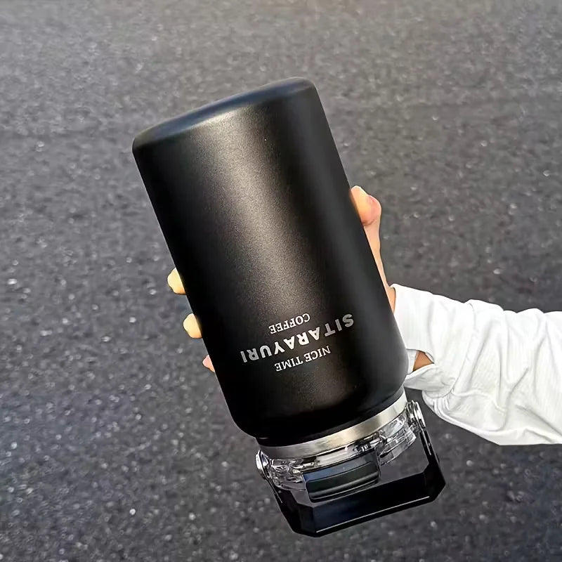 1.2L/1.5L Large Capacity Stainless Steel Insulated Water Bottle - with Wide Handle, Portable Outdoor Large Kettle,Hiking Bottle