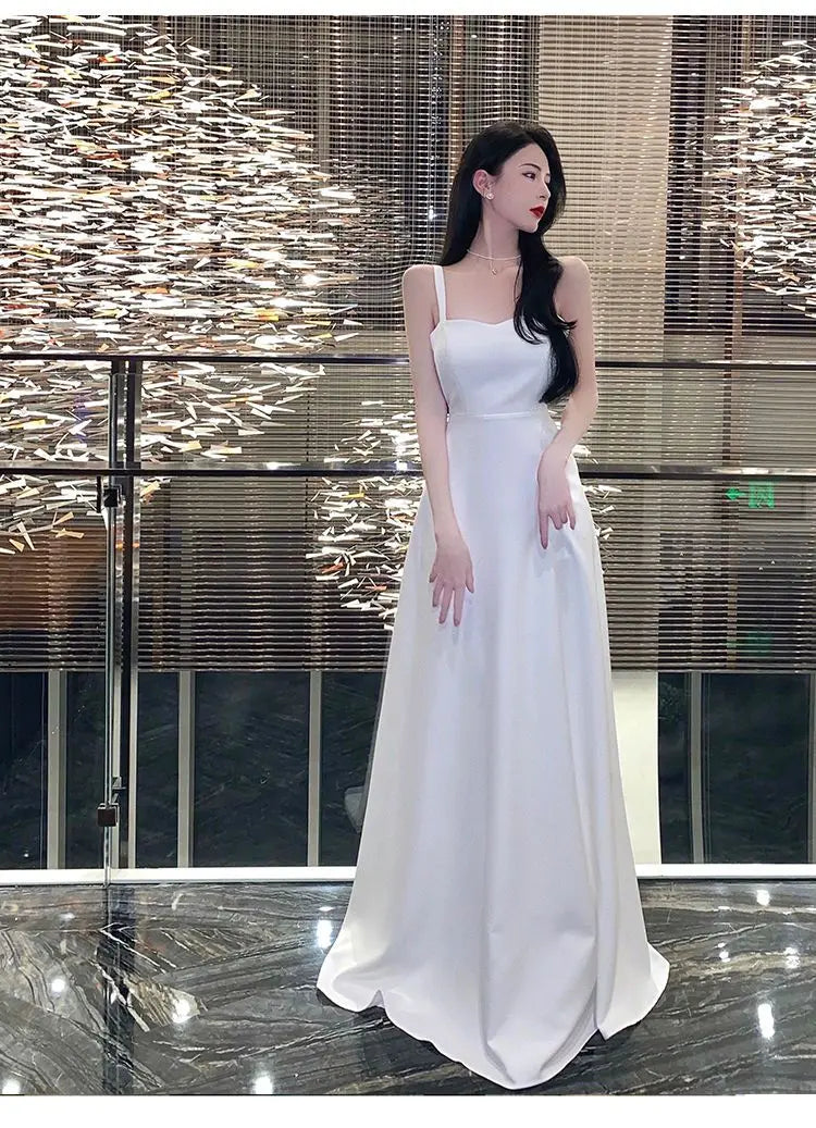 Chic Evening Dresses Dress Women's Elegant Banquet High-End Travel Vacation Photo Dress New Summer Long Sling Dress