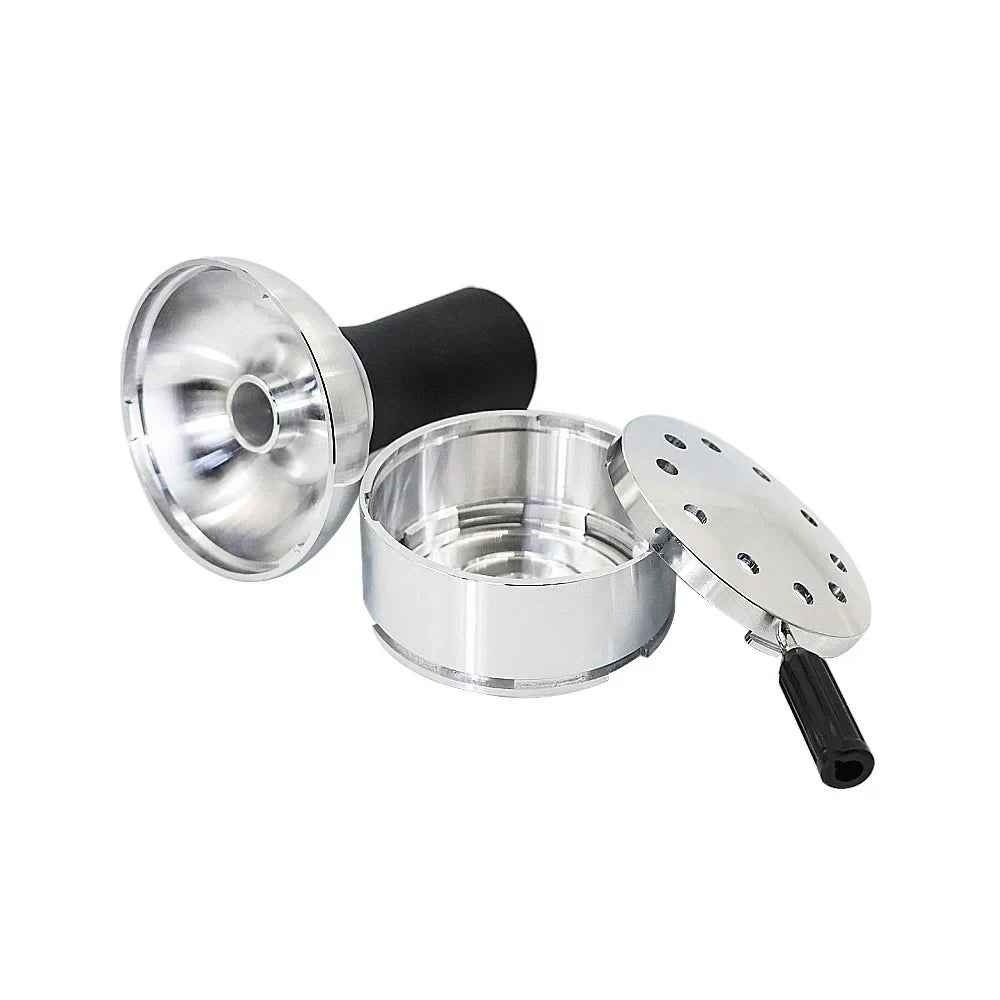 CRUSHER Arab Shisha Hookah Metal Bowl Set Charcoal Holder with Cover Heat Heat Management System Chicha for Smoking Accessories