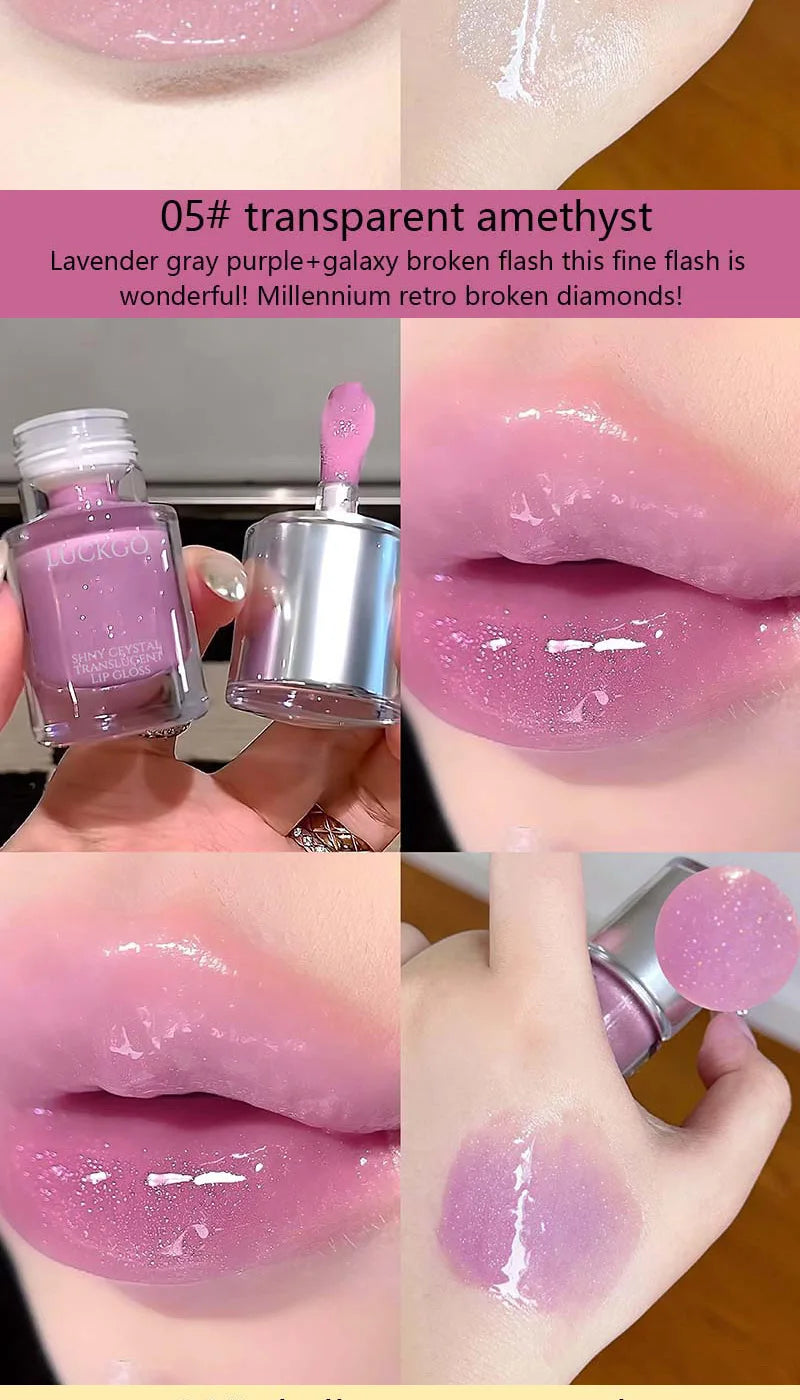 Shiny crystal through lips honey, moisturizing mirror moisturizing overlay, natural color lip glaze, moisturizing easy makeup