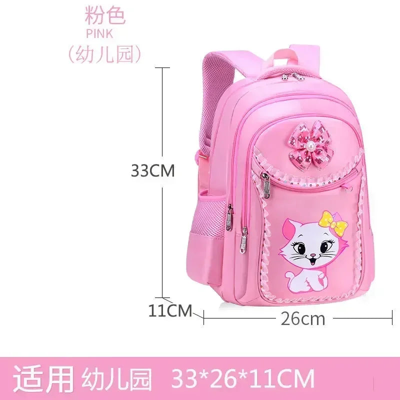 Kids Cat Backpack Set with Lunch Bag Pencil Case Cute School Bag for Girls Boys Waterproof Primary Student Bookbag