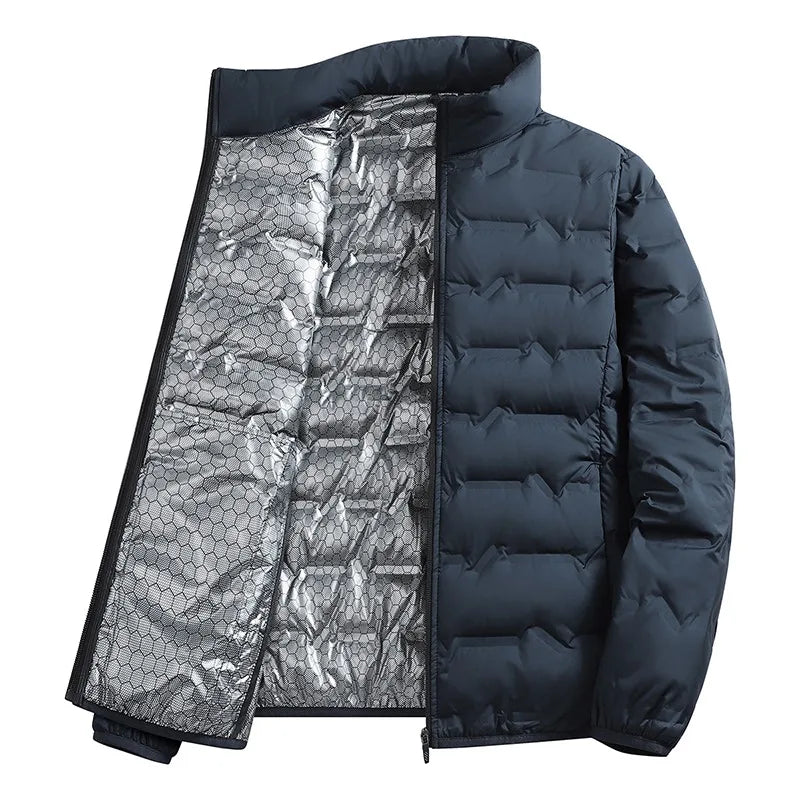 CHUJIEMen's autumn and winter graphene material warm and casual lightweight cotton jacket men's coat