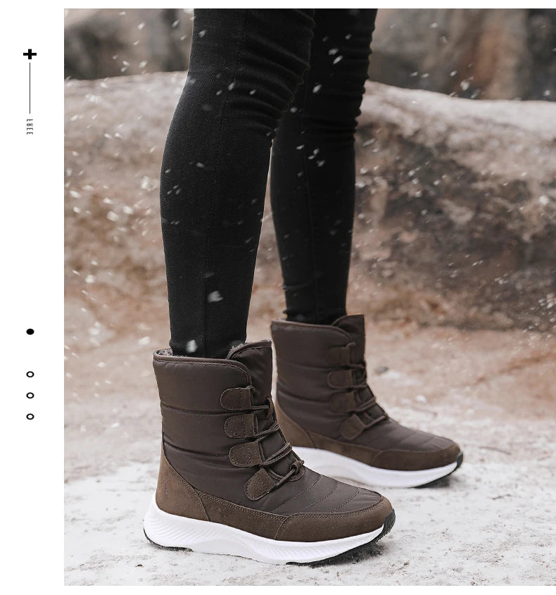 2026 Women's Shoes Winter Fashion Ankle Boots Women Keep Warm Female Lace Up Waterproof Boots Ankle Shoes Street Nurse Boots