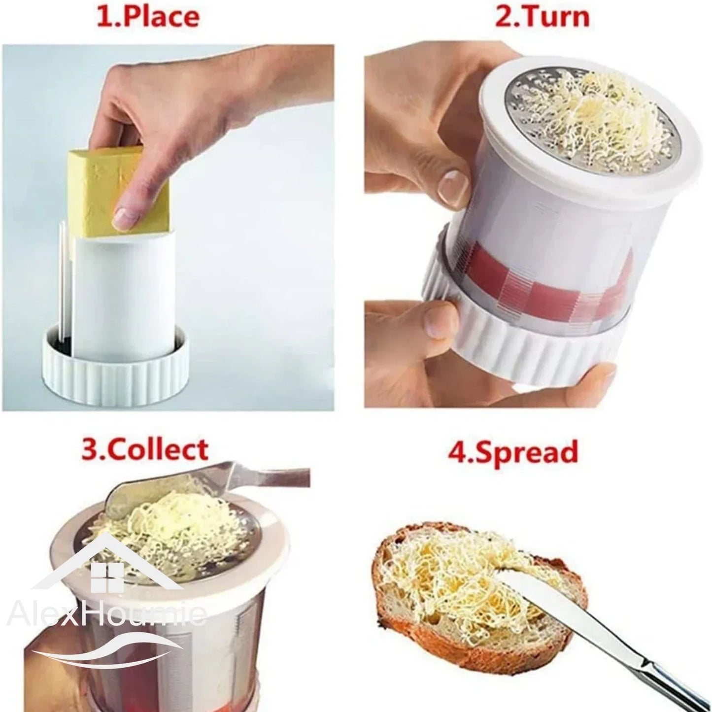 Manual Cheese Slicer Chese Cutter Butter Mill Spreadable Butter Cheese Gadgets Grater Mill with Lid Butter Dispenser Shredder