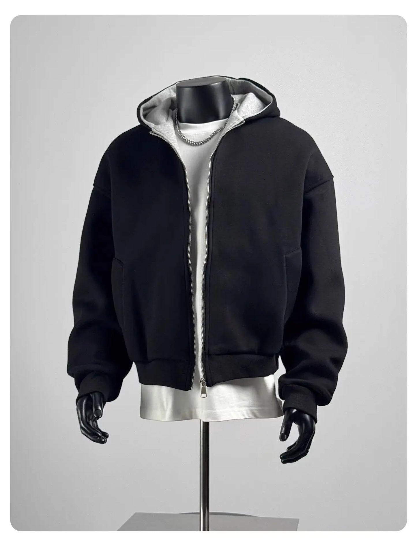 New Cotton Zip Hoodies & Sweatshirts for Men Autumn Black Grey Loose Hoodie Spring Long-sleeved Top Men Oversized Hoodie 2025