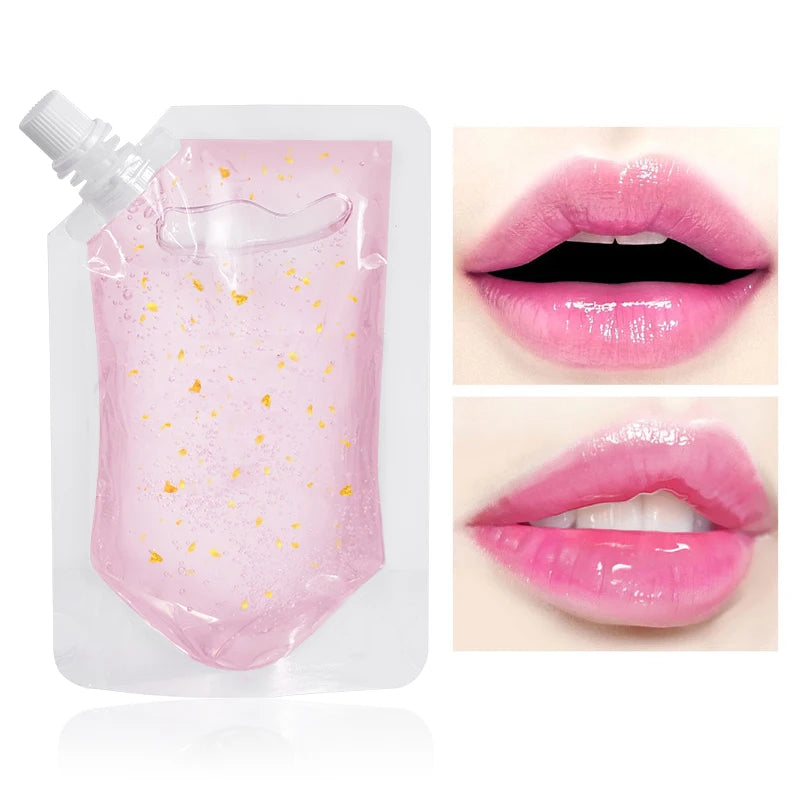 DIY Clear Lip Gloss Base Oil Color Change Lip Gloss with Gold Foil Moisturizing Lipstick Material Gel For Lip Gloss Base 100ml