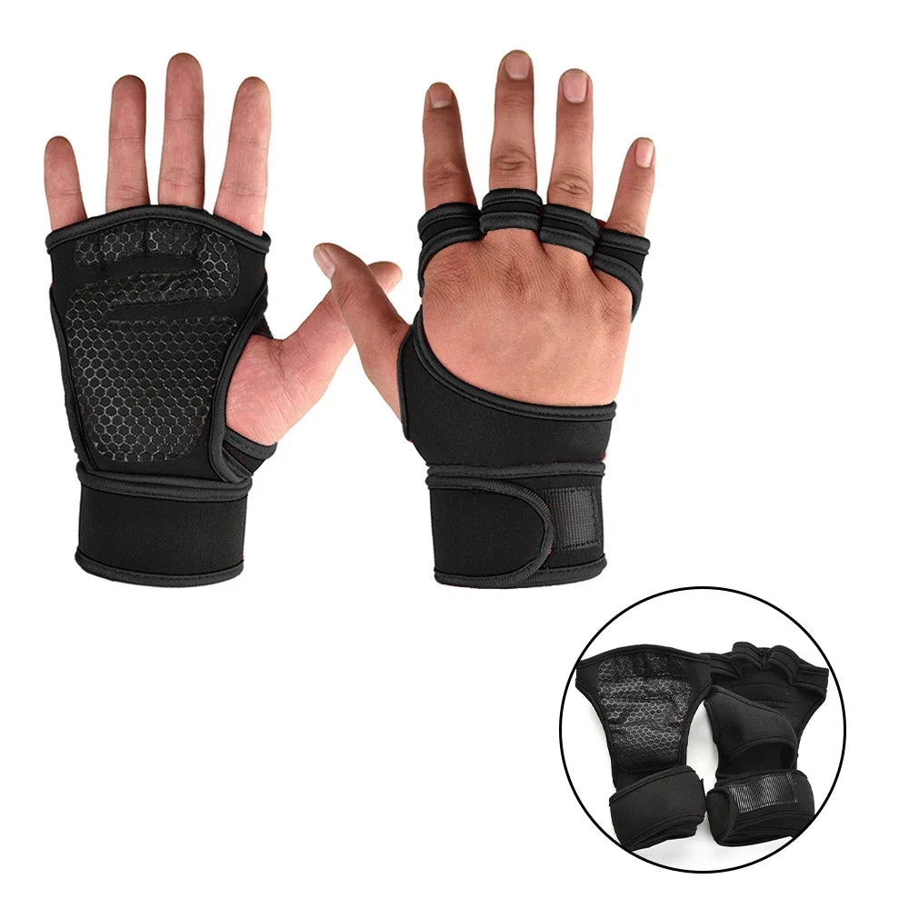 Fitness Men Women Gloves Gym Weightlifting Half Finger Wrist-Protecting Gloves Training Dumbbells Anti-Callus Anti Slip Gloves