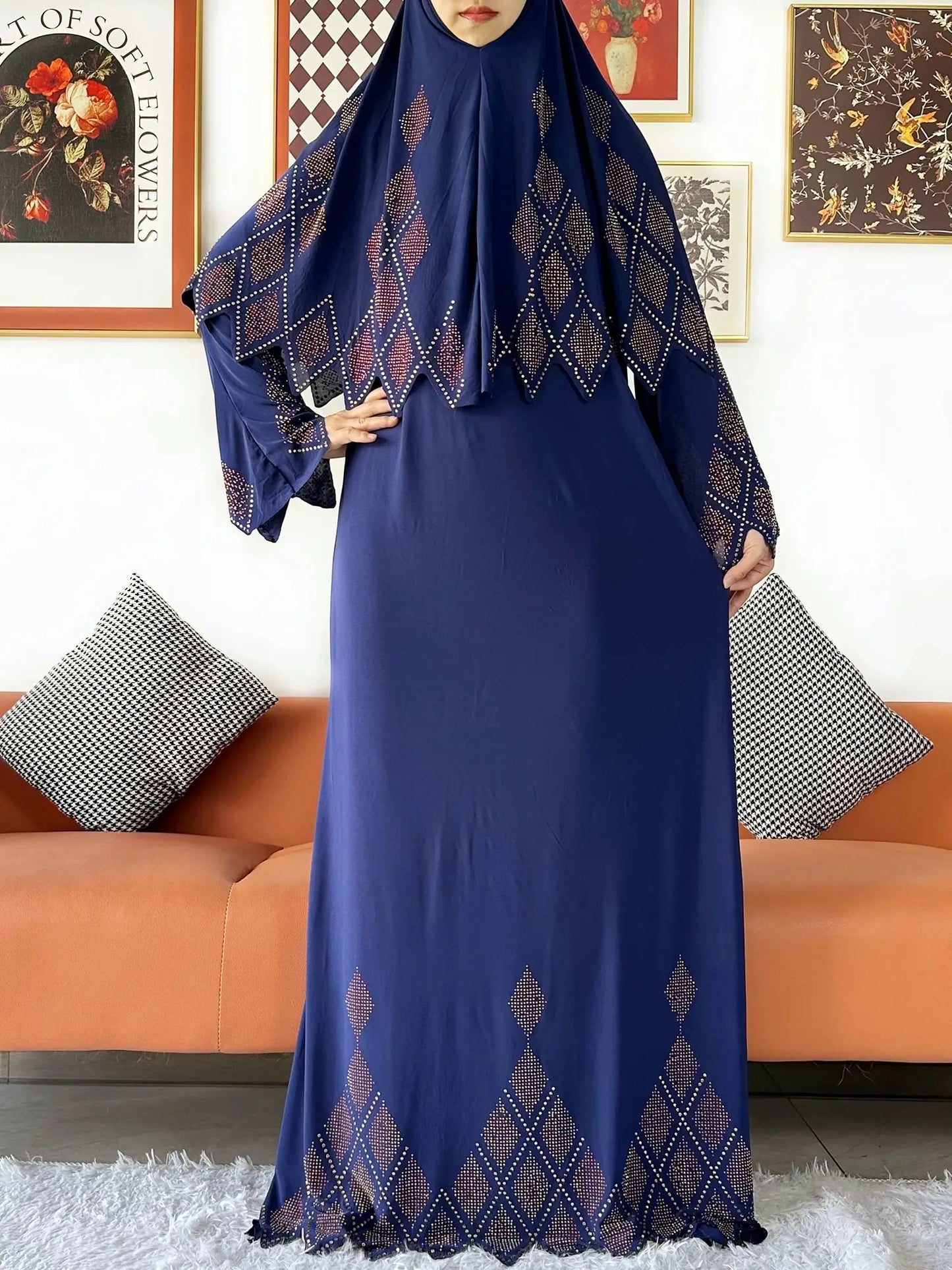 2025 Islamic Women's Hijab Scarf Long Dress Sets Prayer Garment Set Long Khimar Dress And Hijab Combo for Ramadan Daily Wear