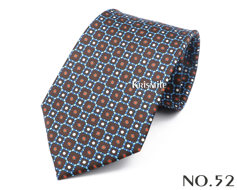New Design Bohemian Style Necktie For Men Silk Touch Soft Blue Red Yellow Necktie Fit Wedding Party Business Office Accessory