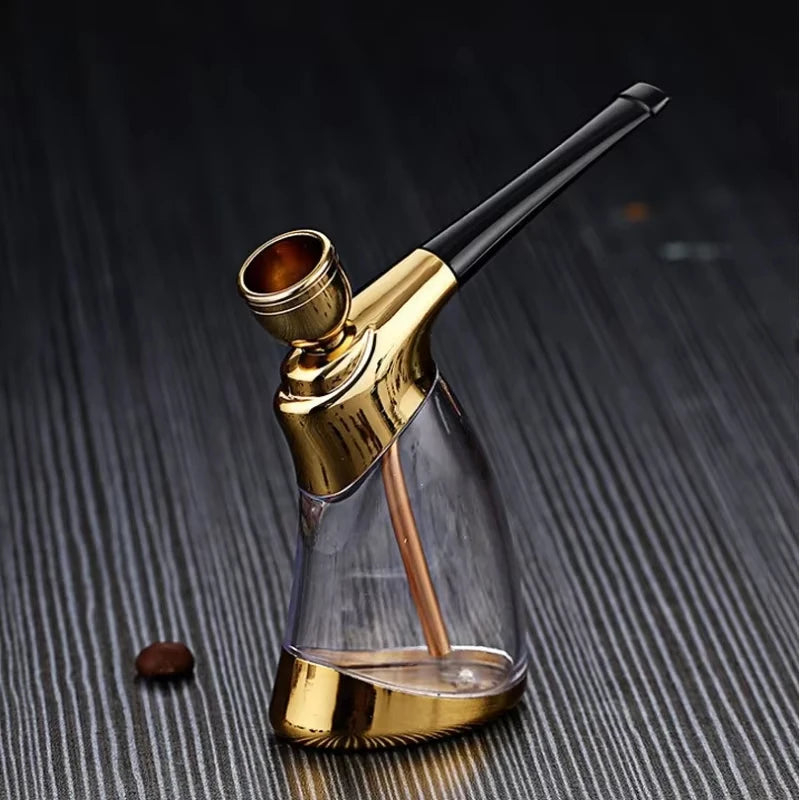 New Gold Shisha Shaped Hookah Water Pipe Smoking With Handmade Smoking Accessories Pipe Shisha Hookah Bicirculation Filter