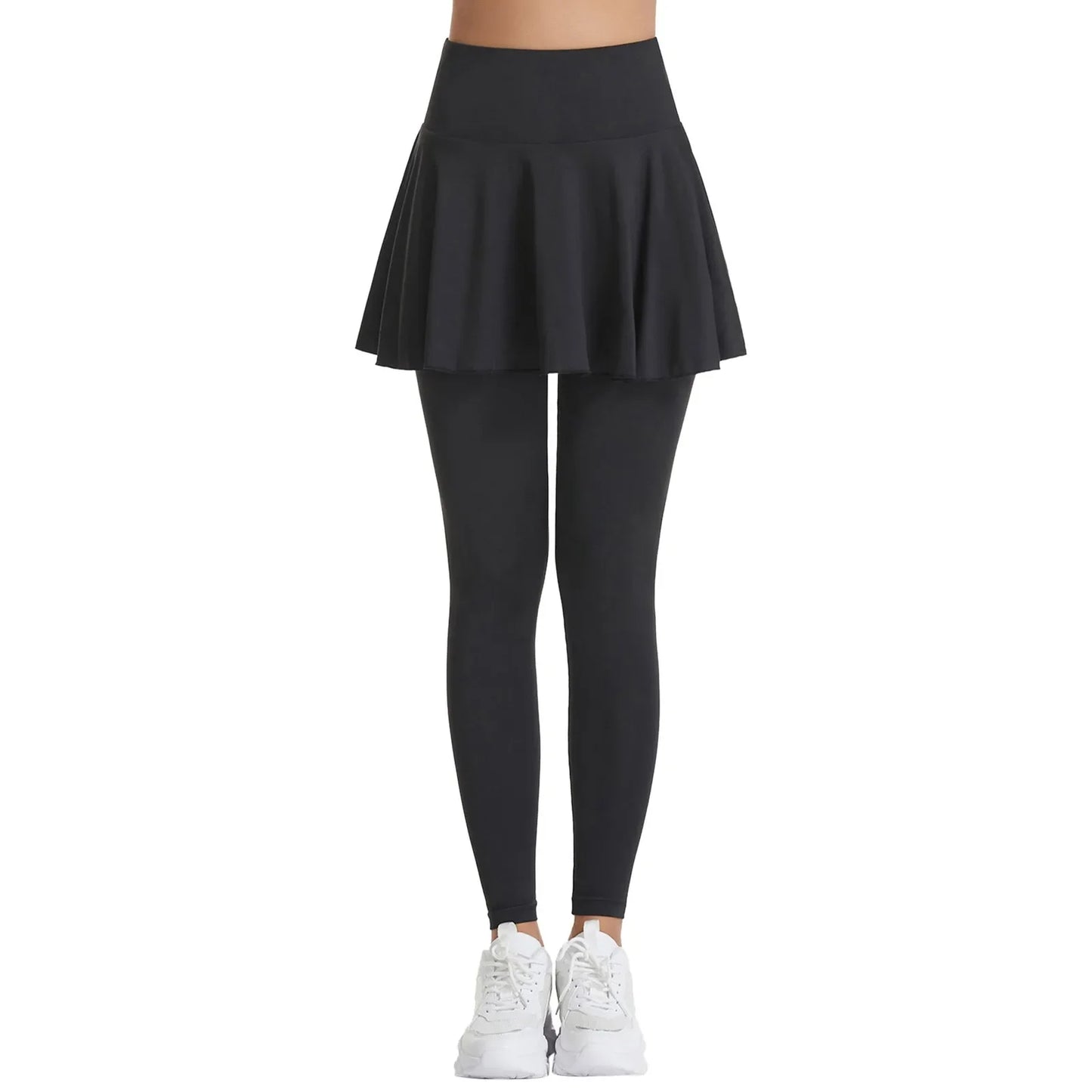 Pants Skirt Combined in One Sweatpants Women's Pocket High Waist Belly Stretch Tight Nine-point Leggings Yoga Pants