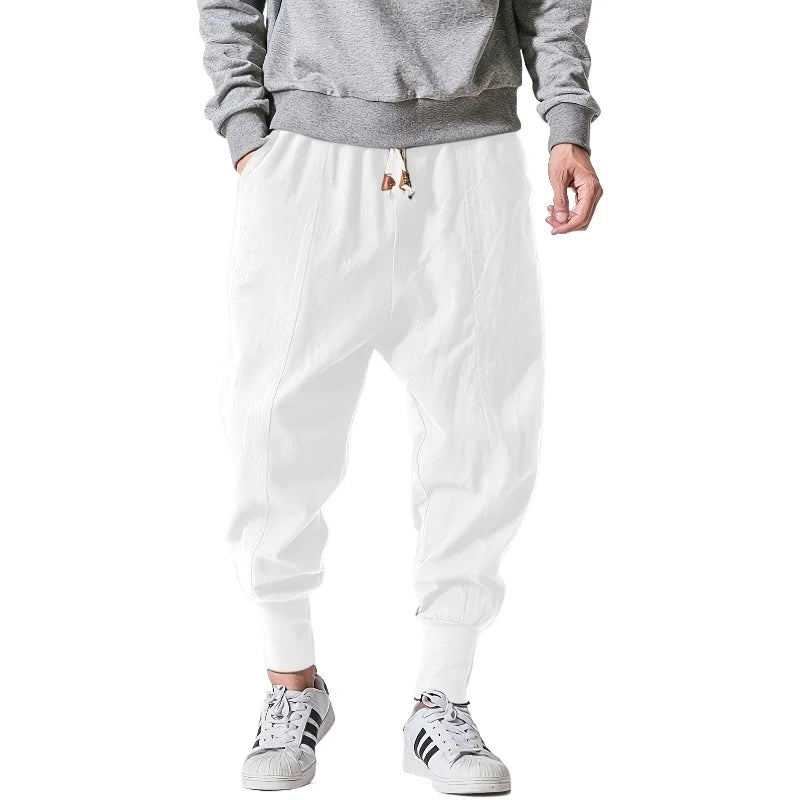 FGKKS Men Casual Pants Fashion Plus Size Harem Pant Loose Style Cotton Pants Male Solid Trousers