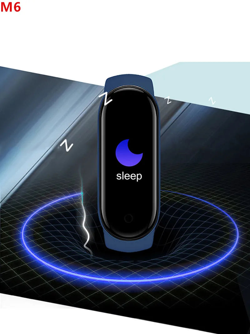 M6 Smartwatch Heart Rate Blood Pressure Monitoring Smart Watch Men Women Fitness Tracker Watch Waterproof Sports Smart Wristband