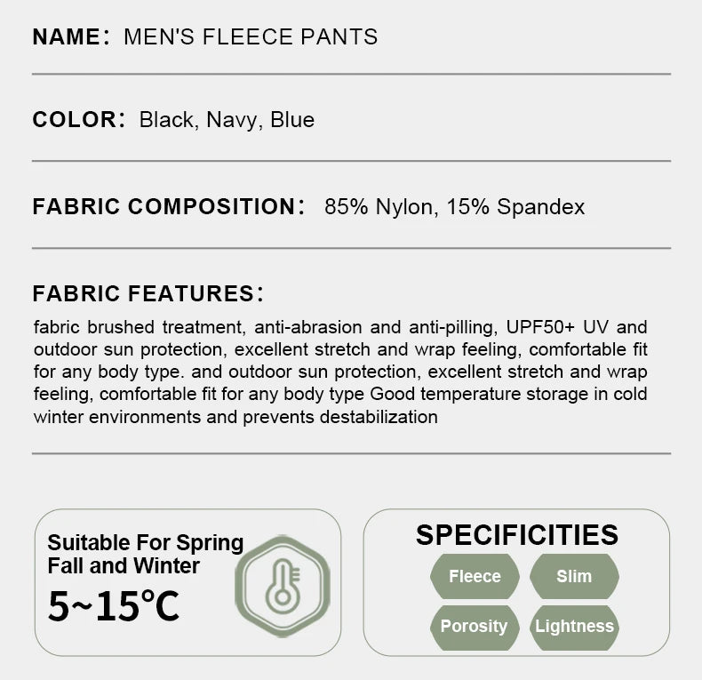 Cycling Pants Padded Man Winter Warm Fleece Bicycle Pant Leggings for Men Bike Riding Trousers Tights Clothing for 5-15 degrees