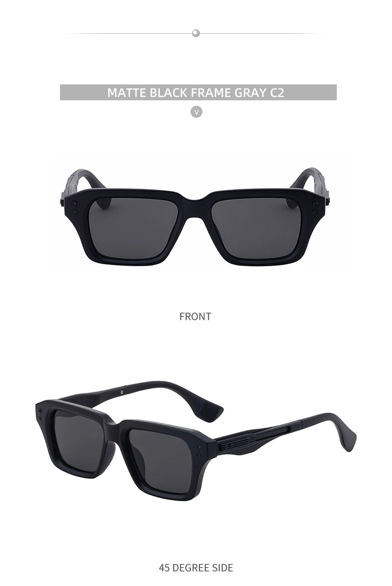 Retro Polarized Square Punk Sunglasses Men 2026 Luxury Brand Designer Classic Driving Shield Sun Glasses for Male Shades UV400