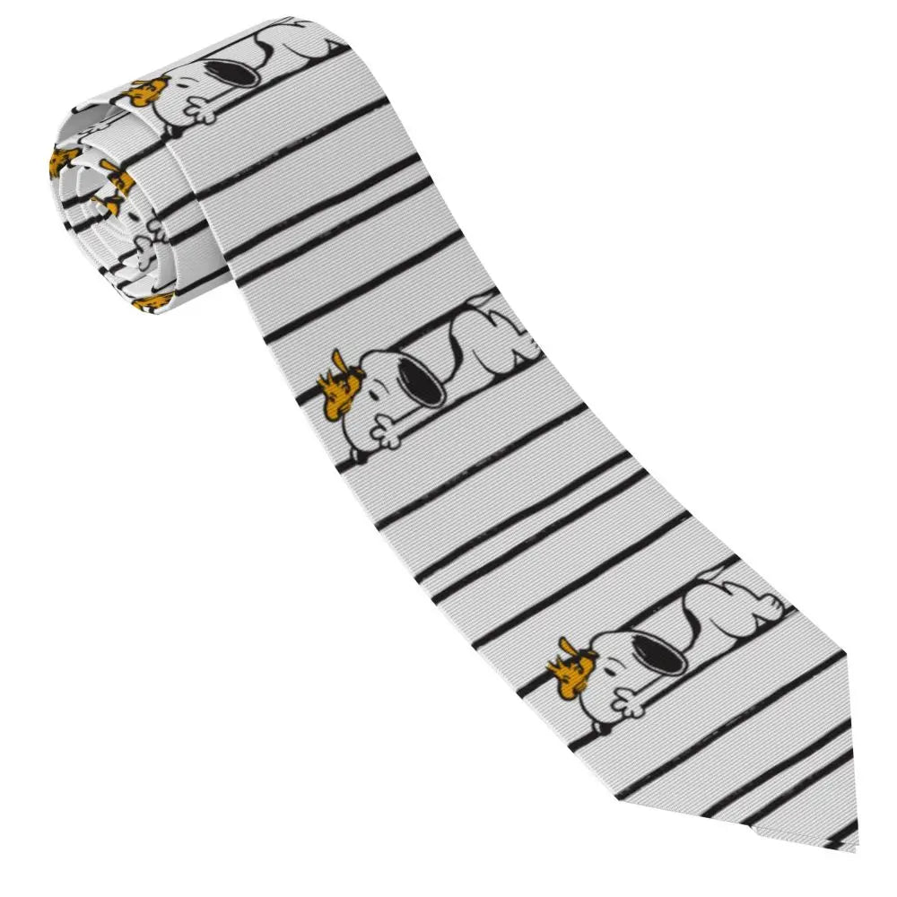 Snoopys & Woodstock Smile Giggle Laugh Neckties Silk 8 cm Neck Tie for Mens Shirt Accessories Cravat Wedding Accessories Office