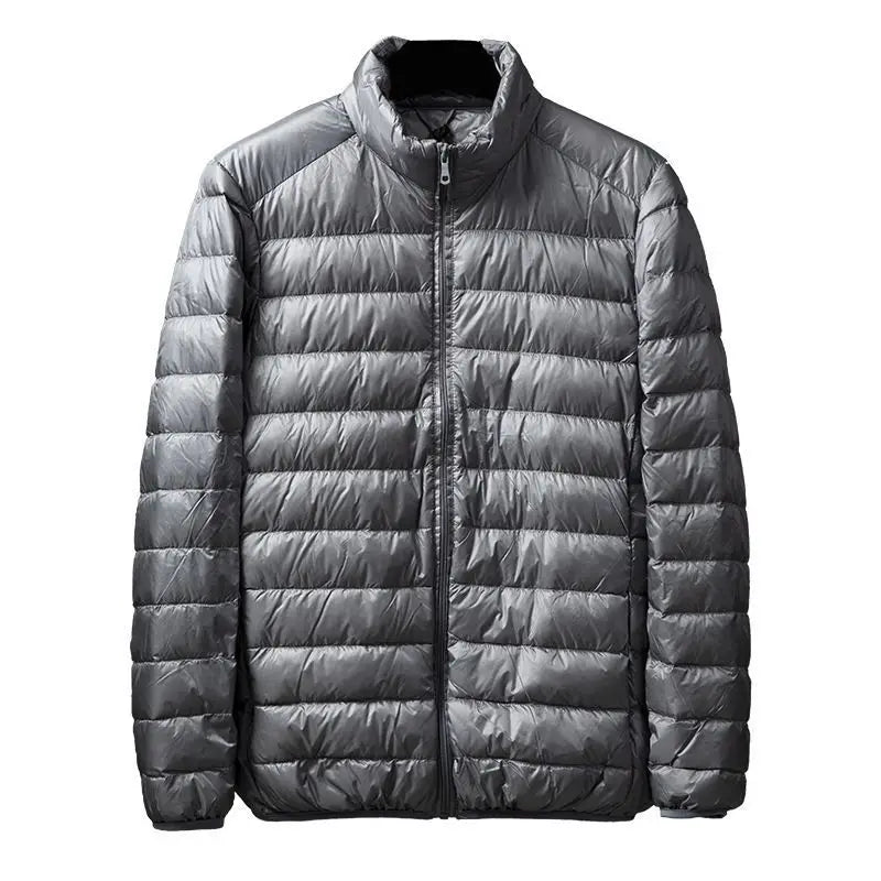 Portable Lightweight Short down Jacket for Men Autumn Winter Cotton Padded Stand Collar Casual Warm Elderly Friendly Outerwear