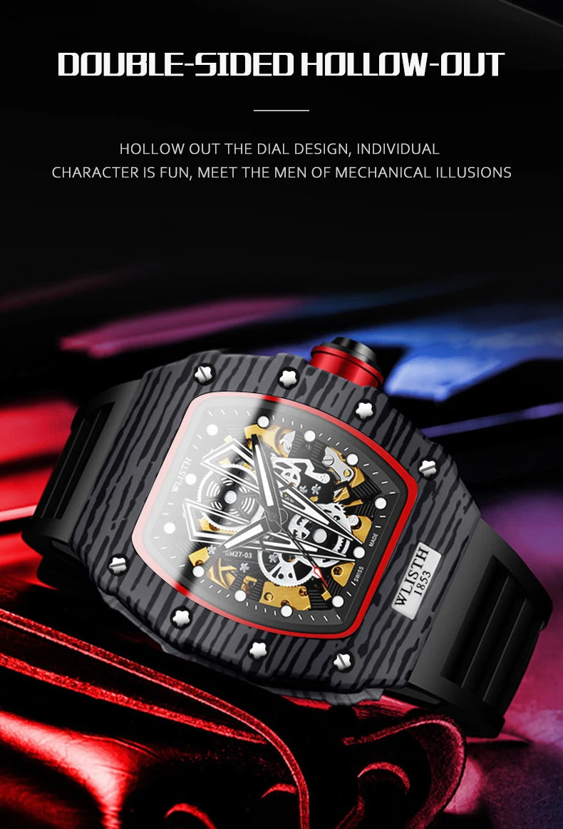 Automatic Watch Mechanical Watches for Man Barrel Type Mechanical Watch Men Waterproof Luminous Business Men Montre Homme