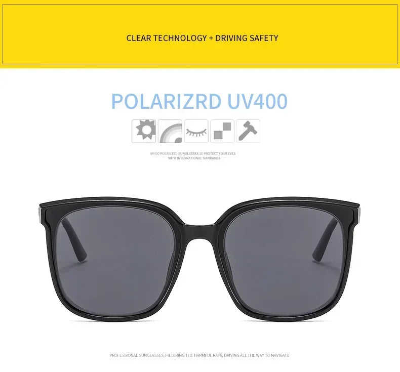 Trendy UV400 Sunglasses for Men Fashion Retro Square Polarized Sun Glasses Eyewear Male Women Vintage Myopia Eyewear0-1.0-4.0