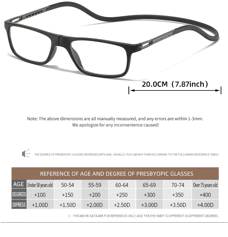 The new neck-hugging reading glasses are convenient to carry and are high-definition and comfortable for daily reading