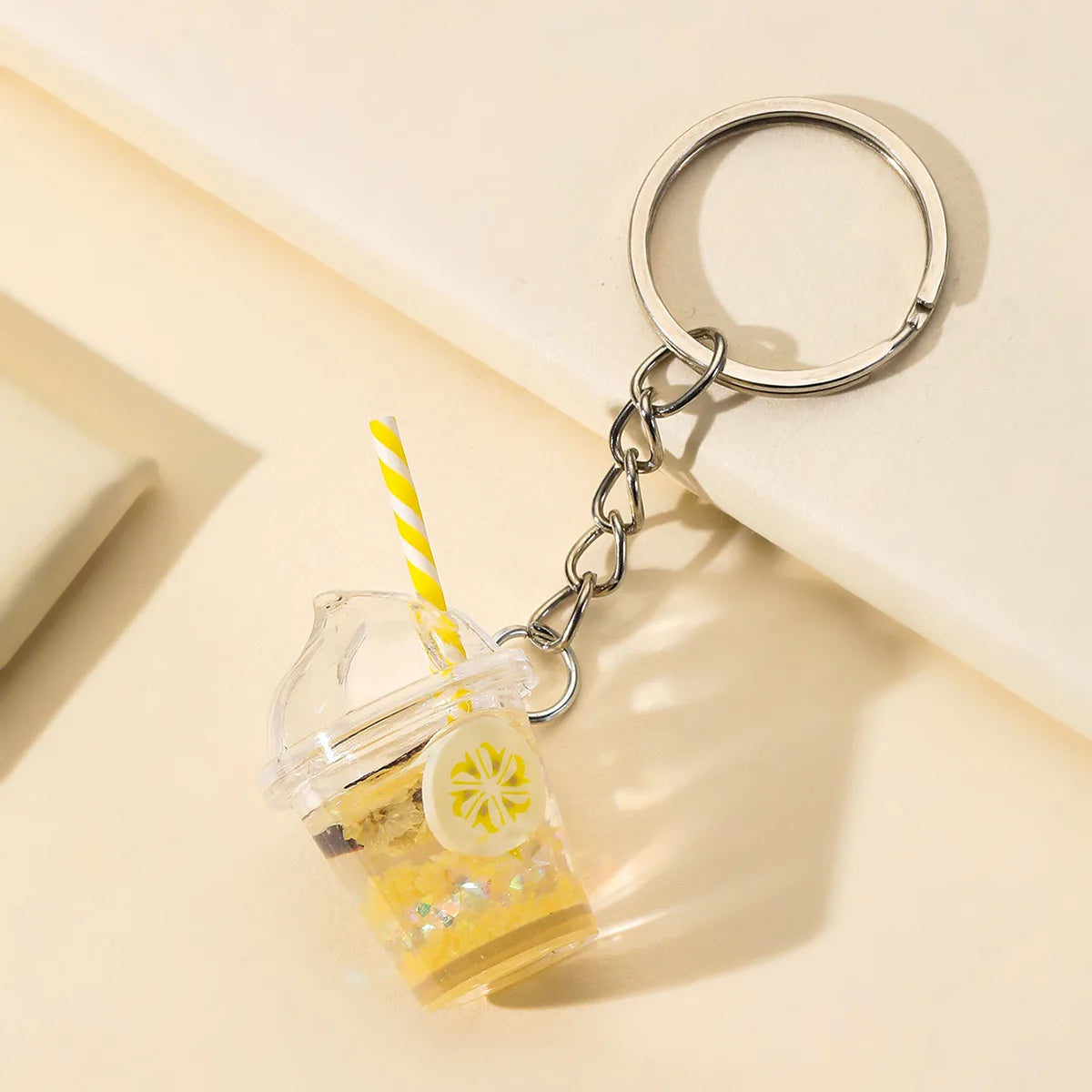 Pearl Milk Tea Cup Keychain Fruit Coffee Cups Shape Cartoon Simulation Pendant Keyring for Women Men Kids Gifts
