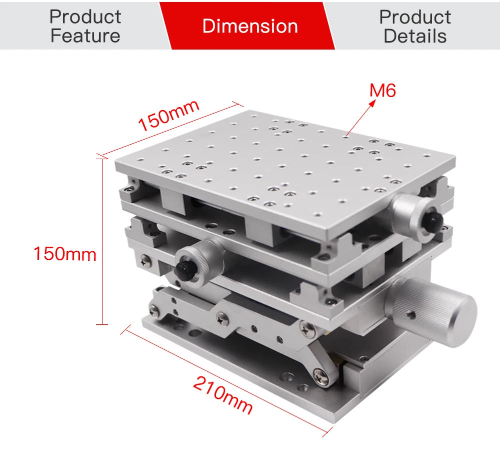 FONLAND 3D Laser Marking Machine Workbench XYZ Axis 210x150x150mm Height 150-275mm for Fiber Laser Machine Machine
