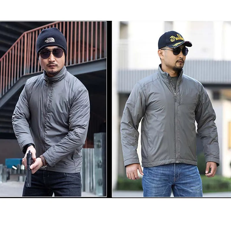 Winter Outdoor Jackets Men Clothing Parkas Tactics Causal Jacket Heat Reflective Warm Windproof Hiking Coat Windbreaker