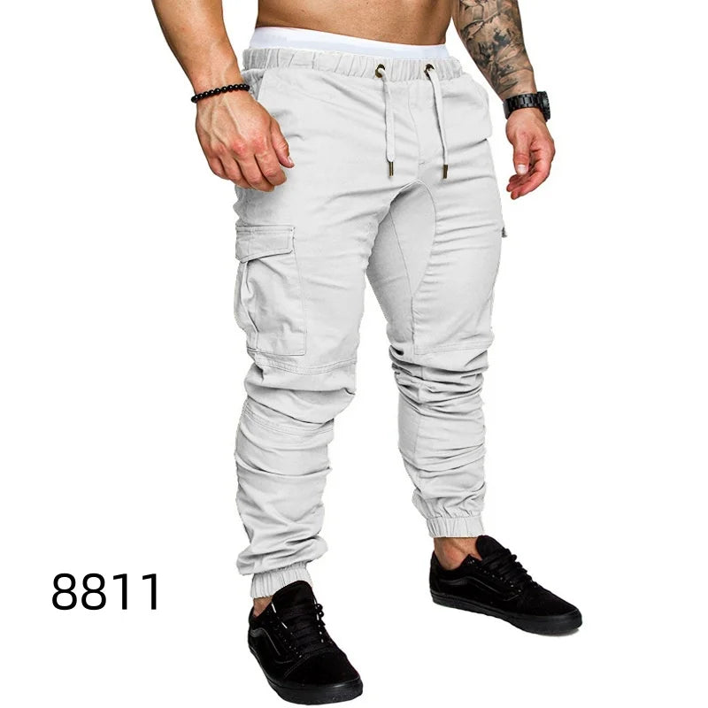 Men Pants Thin Fashion Casual Jogger Pants 2020 Streetwear Cargo Pants Men's Multi-pockets Trousers Fitness Gyms Sweatpants Mens
