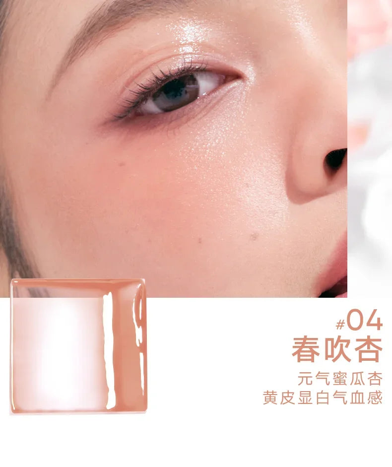 Judydoll Water Light Cream Hydrating Blush Multi Purpose Moisturizing High Light Expanding With Puff Long-lasting Face Makeup