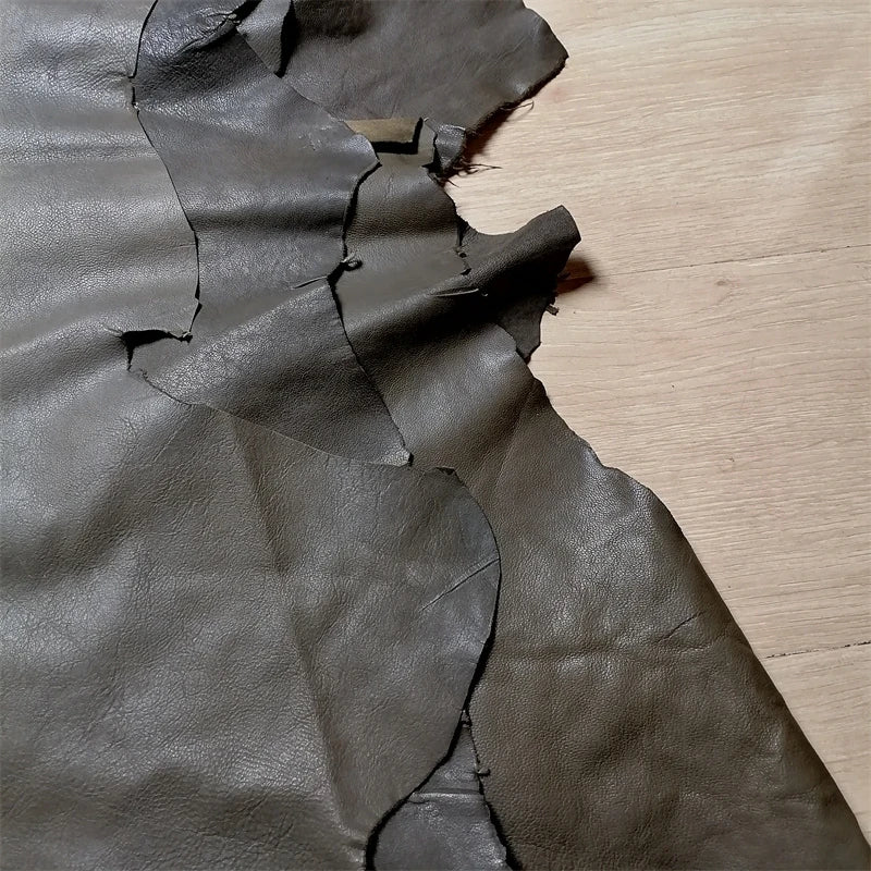 0.5/0.7mm Grey Green Sheepskin. First Layer Leather. Real Leather Fabric. Handmade DIY For Clothes. Whole Sheepskin