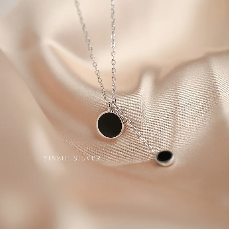 Popular 925 Sterling Silver Fashion Round Necklace For Women Fine Jewelry Wedding Party Birthday Gift